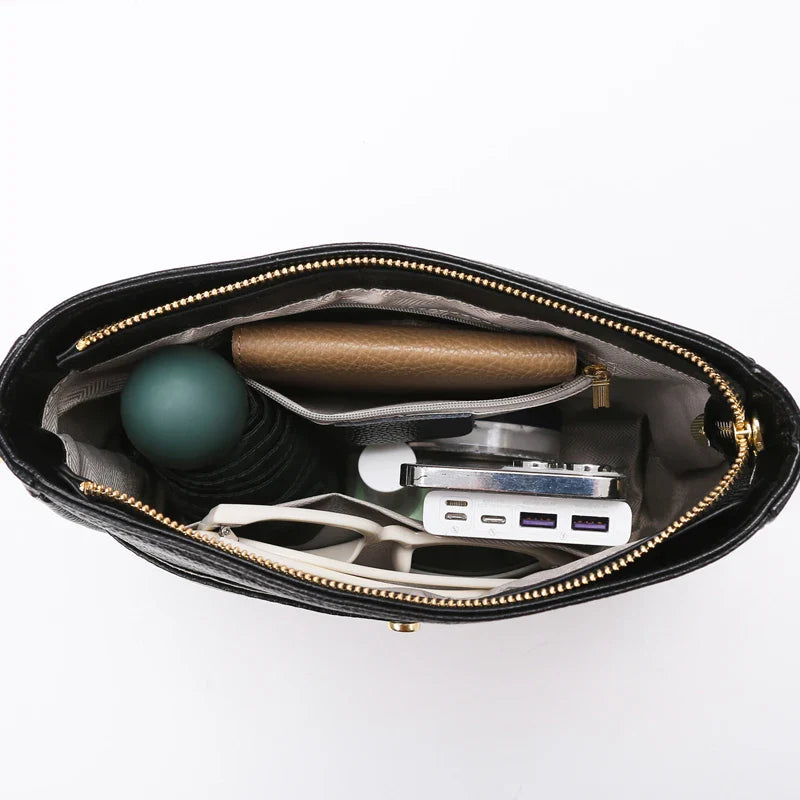 Bolsa de hombro de piel de vaca diseño de lujo