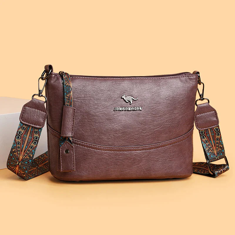 Bolsa de hombro de cuero moderno exclusiva