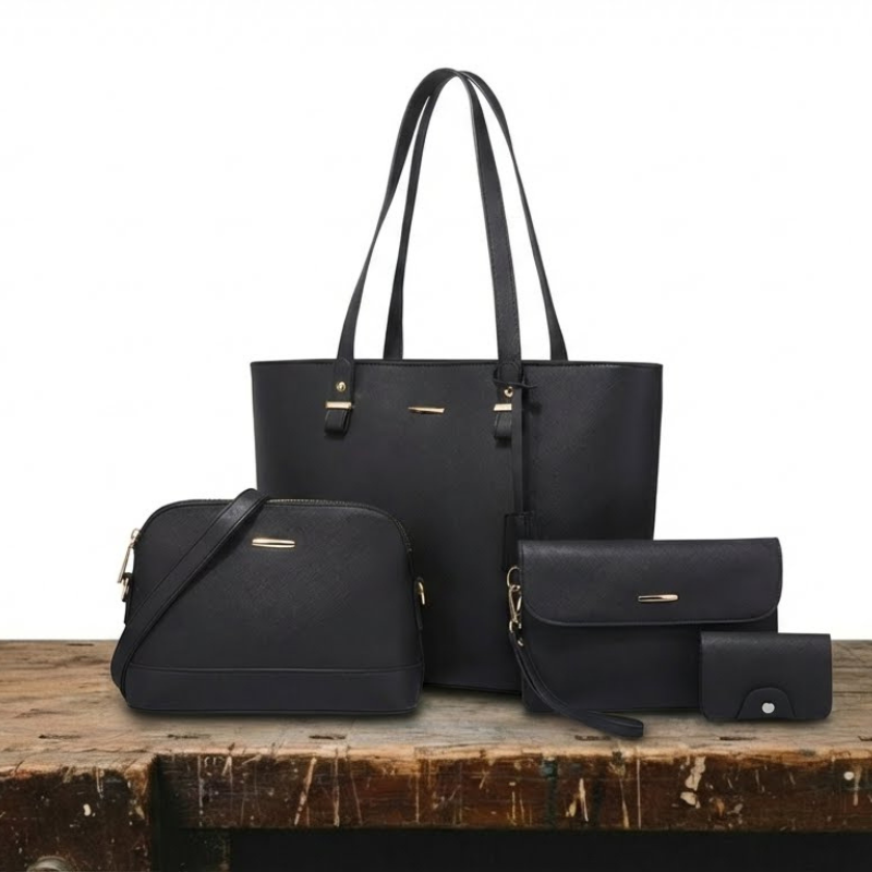 Juego de 4 bolsas modernas de cuero