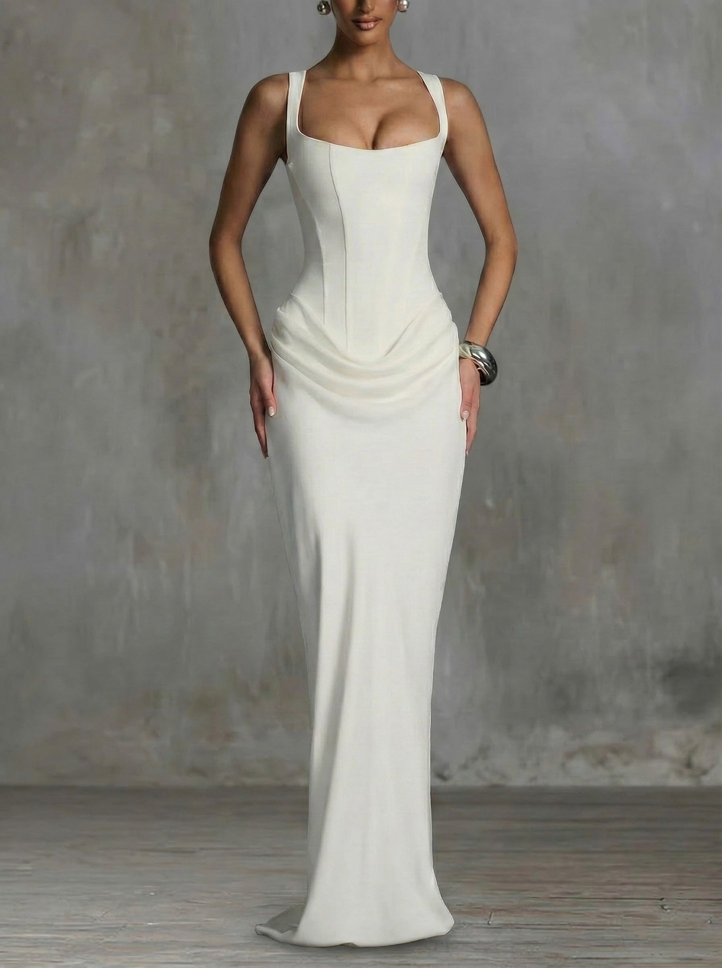 Leonor | Vestido maxi de escote cuadrado