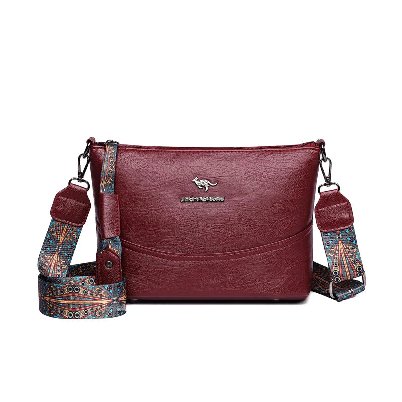 Bolsa de hombro de cuero moderno exclusiva