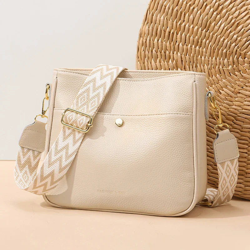 Bolsa de hombro de piel de vaca diseño de lujo