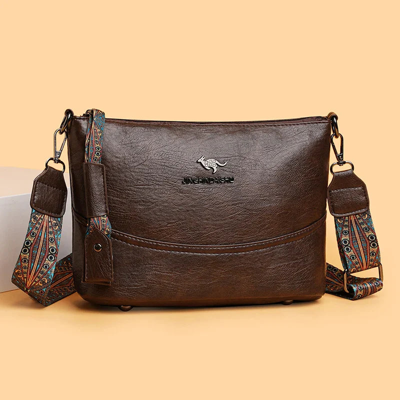 Bolsa de hombro de cuero moderno exclusiva