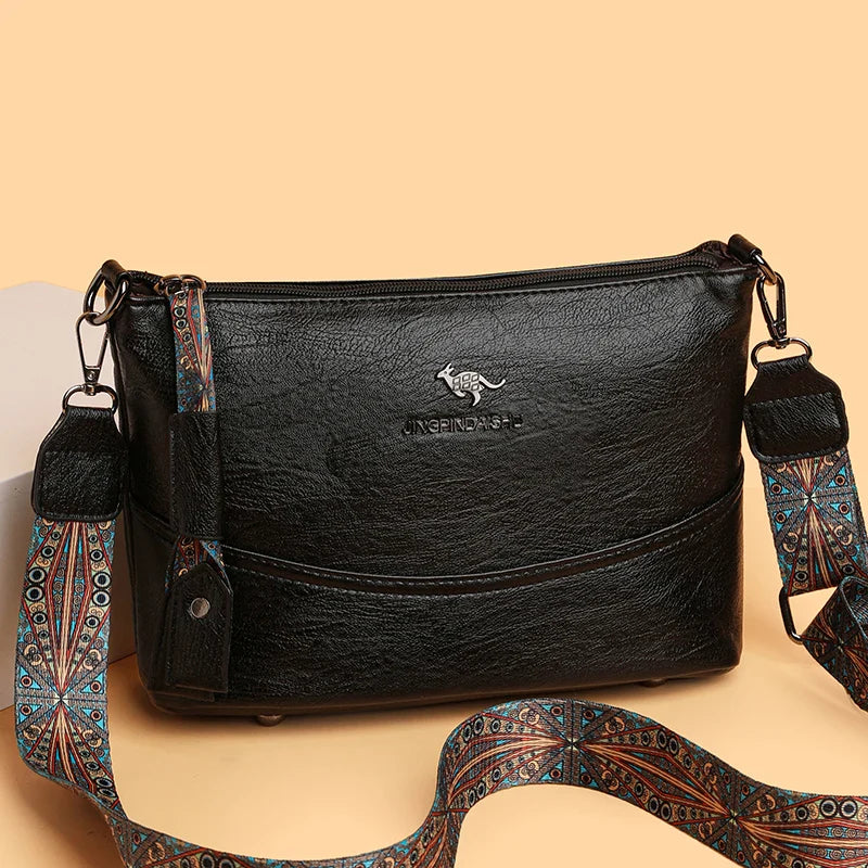 Bolsa de hombro de cuero moderno exclusiva