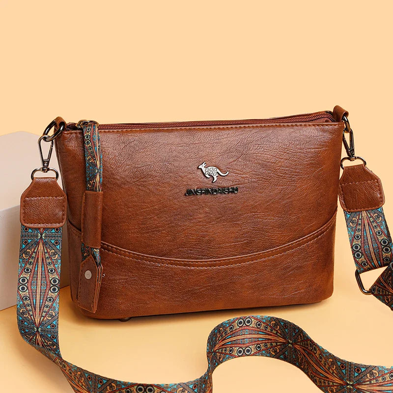 Bolsa de hombro de cuero moderno exclusiva