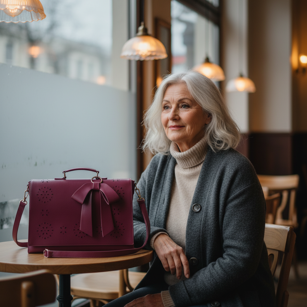 Bolsa de hombro cuero refinado