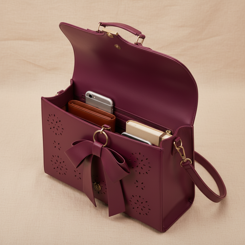 Bolsa de hombro cuero refinado